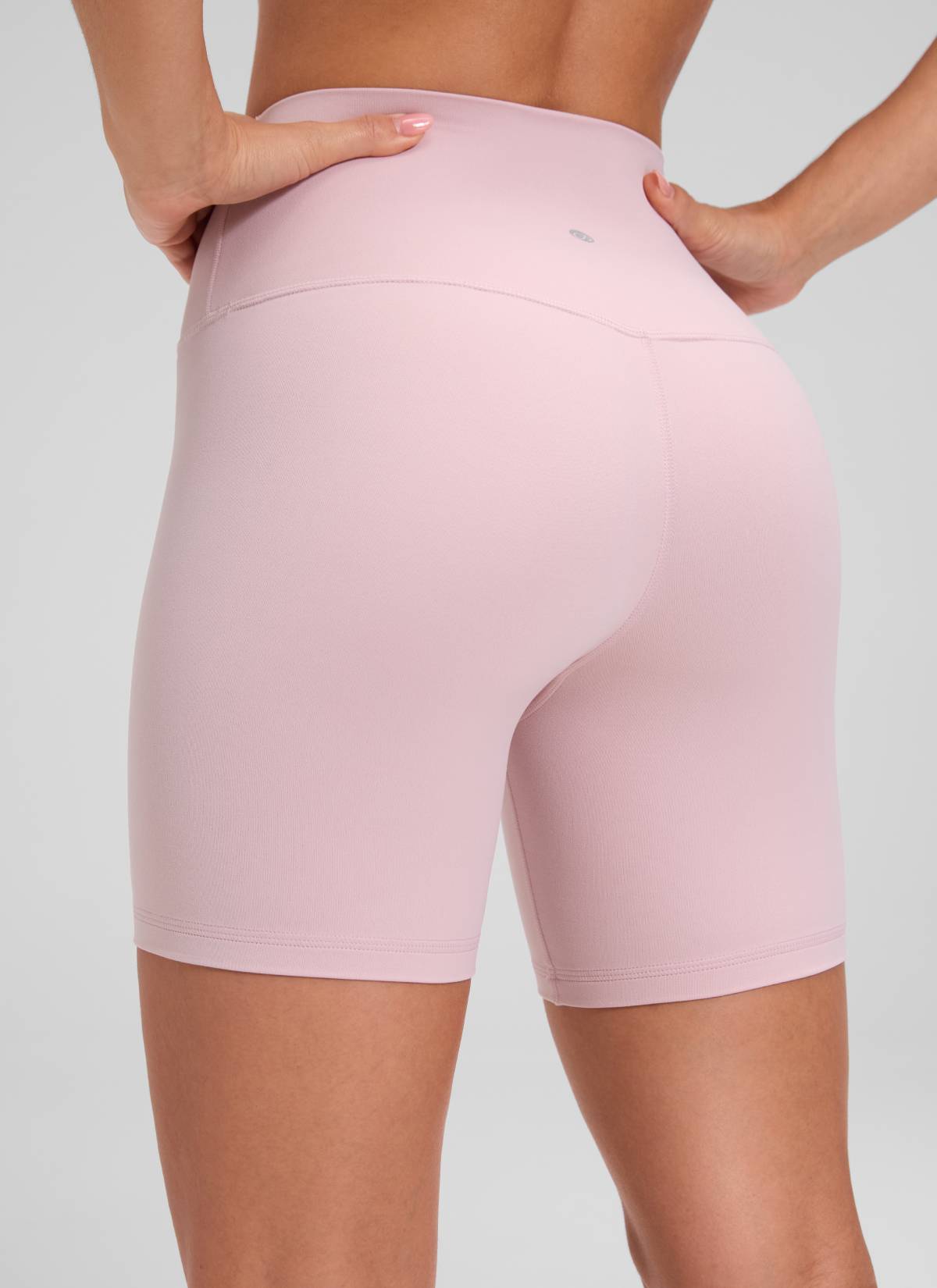 CRZ YOGA Women's Yoga High Rise Biker Shorts Butterluxe Shorts 6'' Pink Haze @model_info:Aline