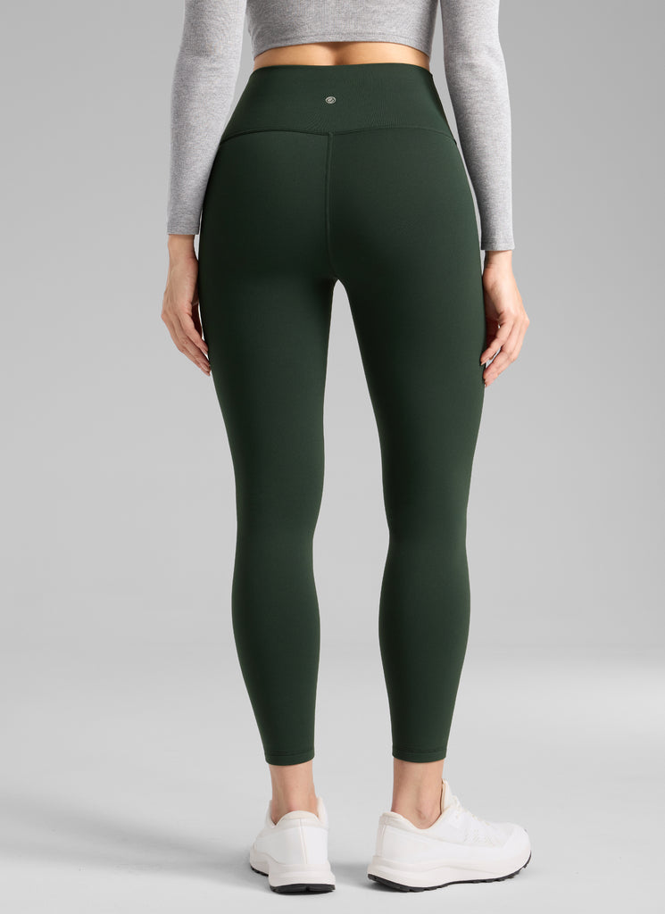 CRZ YOGA Women's Thermal Fleece Lined Casual High Rise Legging 25'' Legend Green
