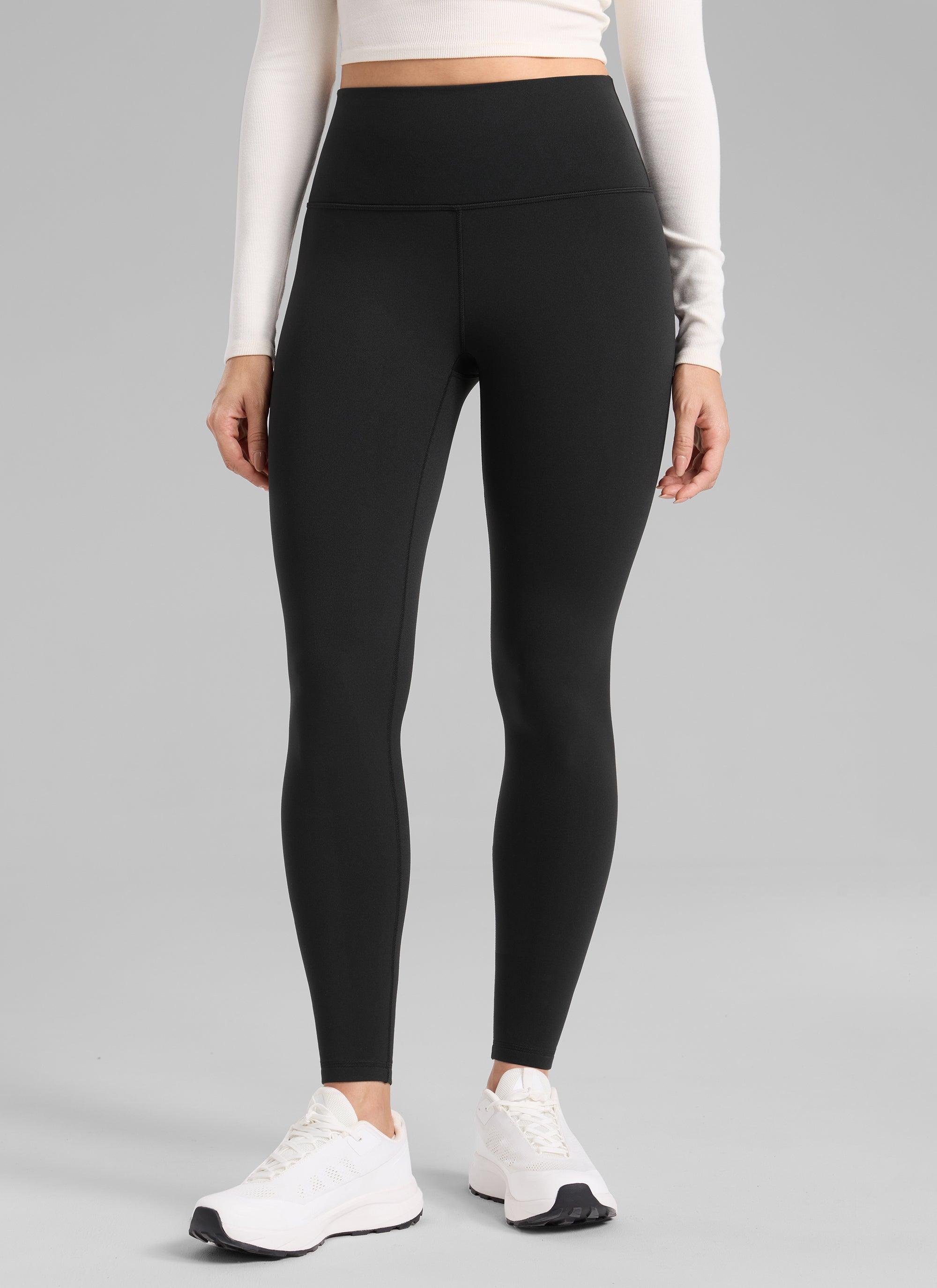 CRZ YOGA Women's Fleece Lined Casual High Rise Legging 28'' Hot Fudge Brown