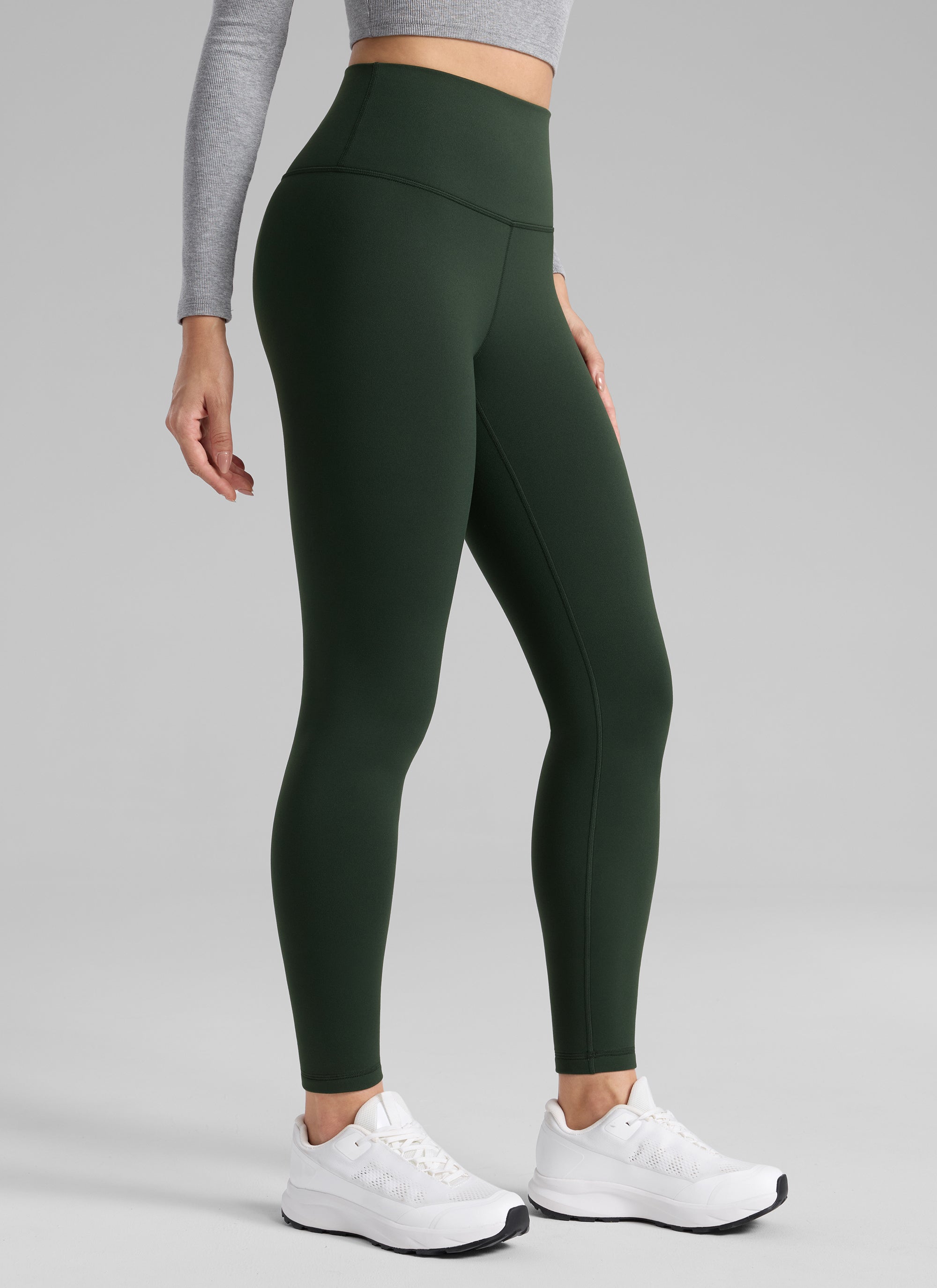 CRZ YOGA Women's Fleece Lined Casual High Rise Legging 28'' Ink Gray