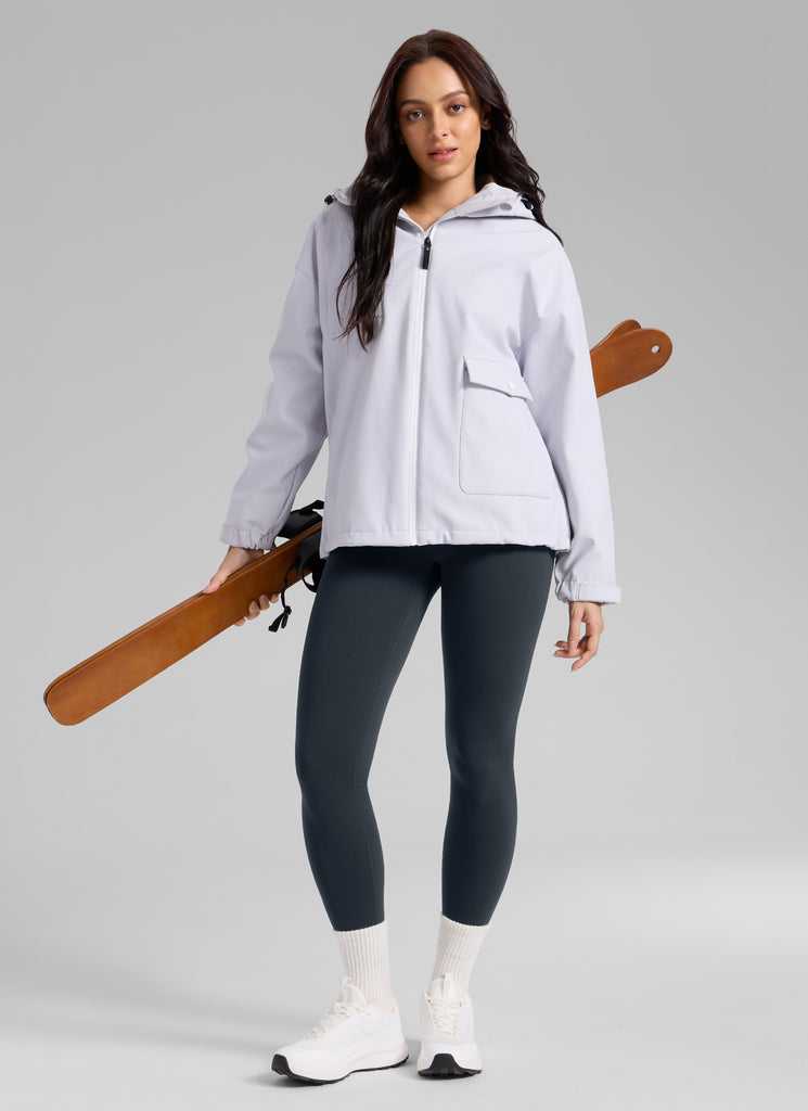 CRZ YOGA Women's Fleece Lined Casual High Rise Legging 28'' True Navy