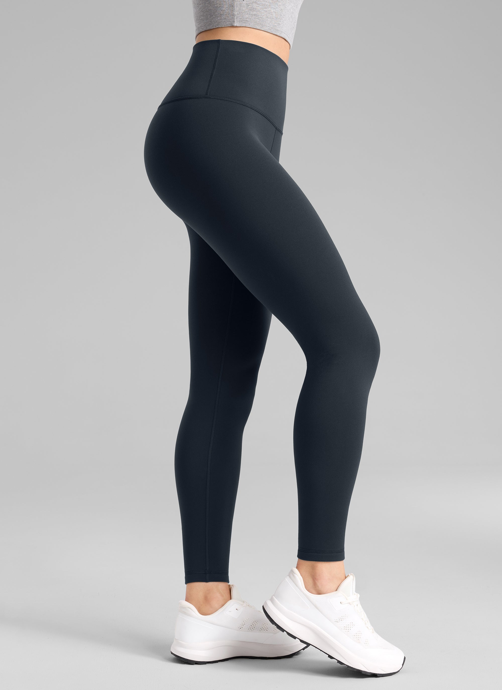 CRZ YOGA Women's Fleece Lined Casual High Rise Legging 28'' True Navy