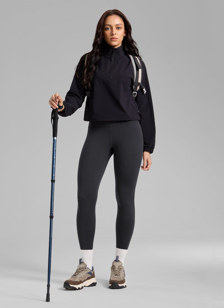 CRZ YOGA Women's Fleece Lined Casual High Rise Legging 28'' Ink Gray