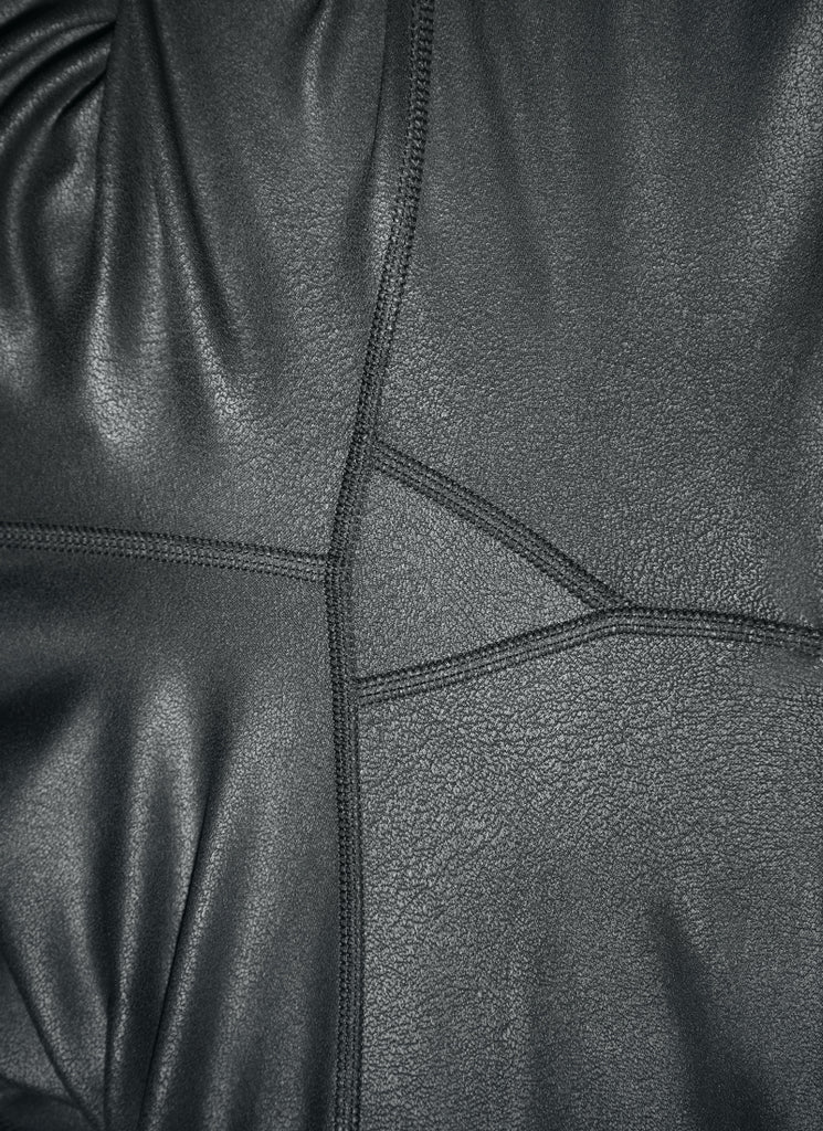 CRZ YOGA Women Butterluxe Matte Faux Leather Leggings 25'' Mysterious Grey Foil Pattern