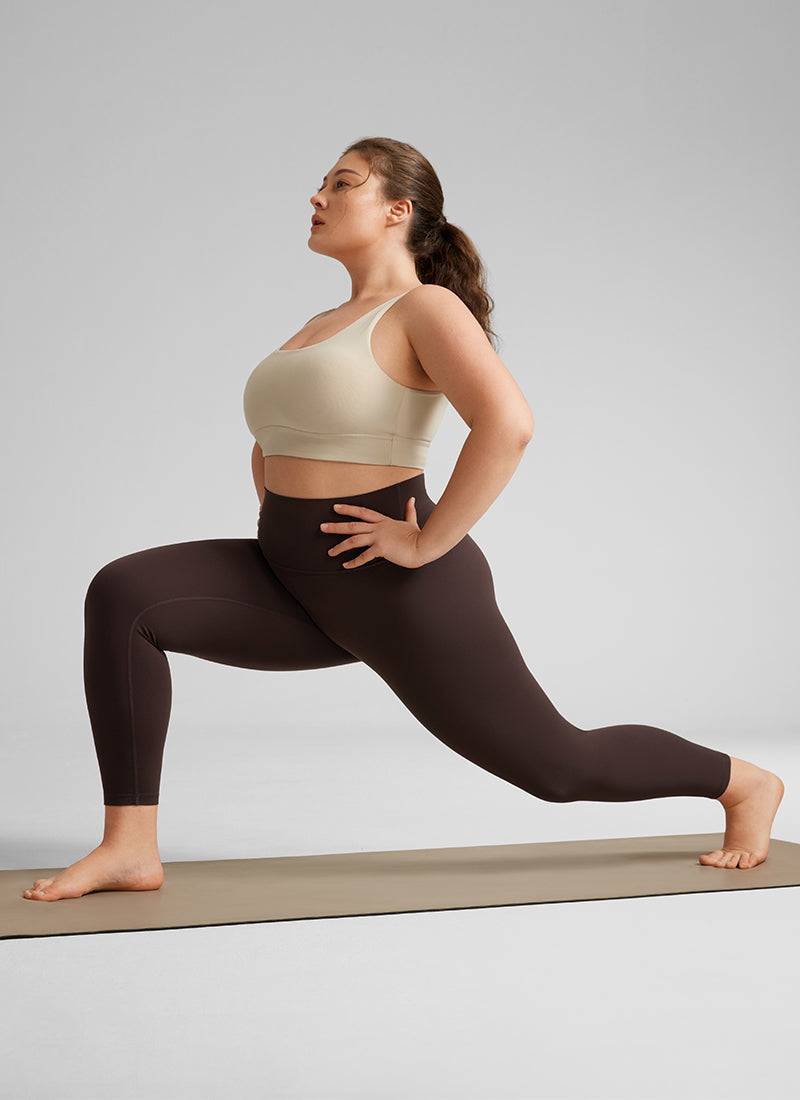CRZ YOGA Women's Yoga High Rise Plus Size Butterluxe Leggings 25'' Hot Fudge Brown