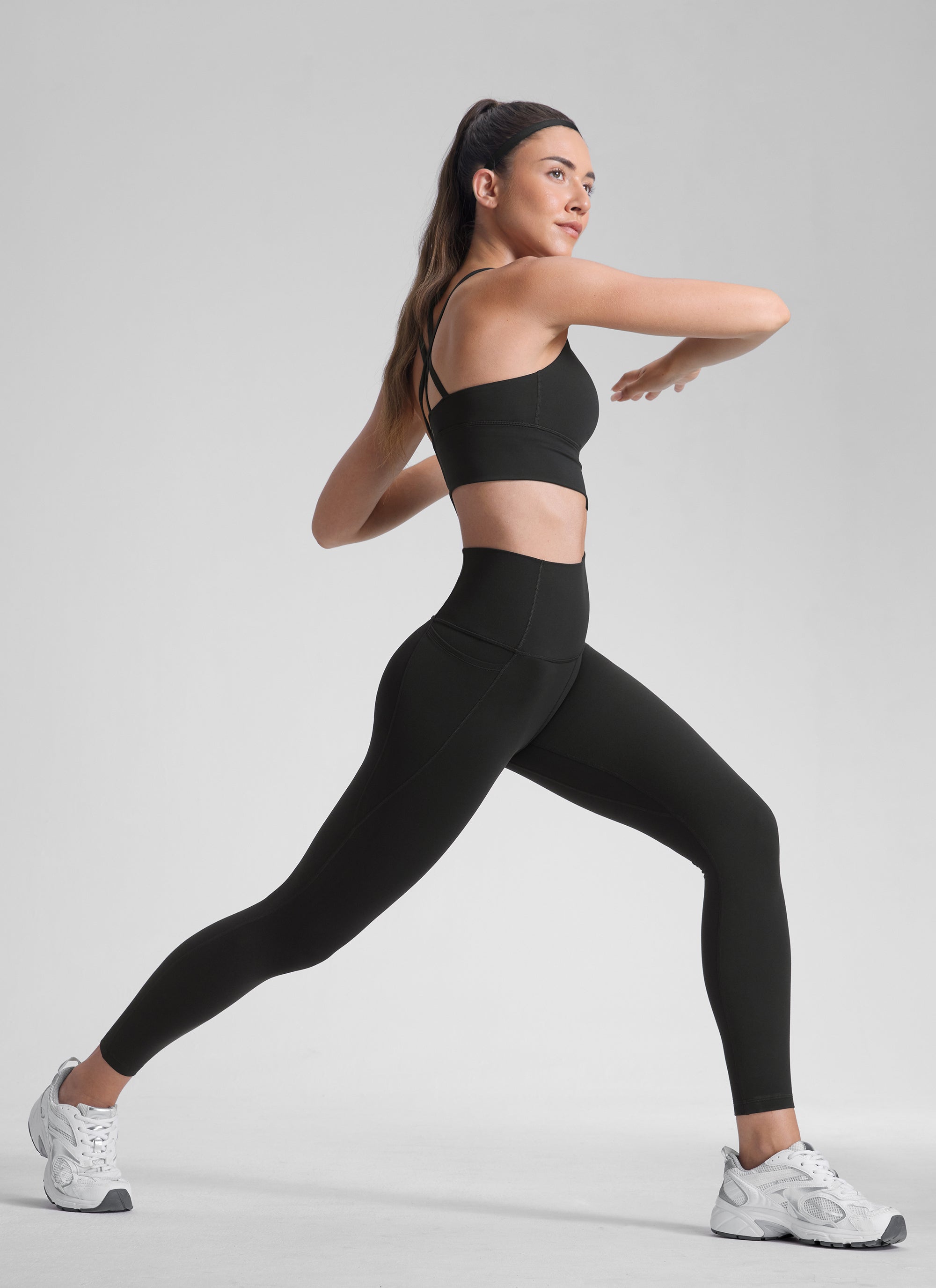 CRZ YOGA Women's Yoga Lounge High Rise Butterluxe Pocket Leggings 25'' Black