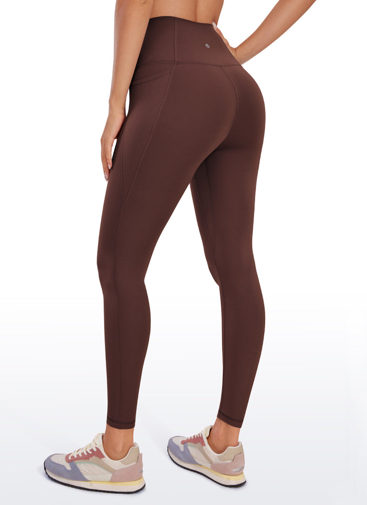 CRZ YOGA Women's Yoga Lounge High Rise Butterluxe Pocket Leggings 25'' Taupe