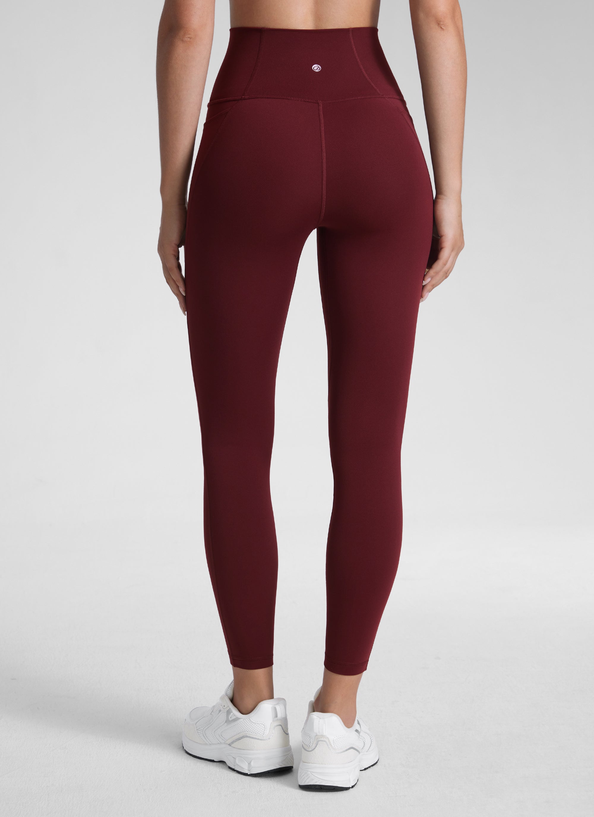 CRZ YOGA Women's Yoga Lounge High Rise Butterluxe Pocket Leggings 25'' Red Merlot