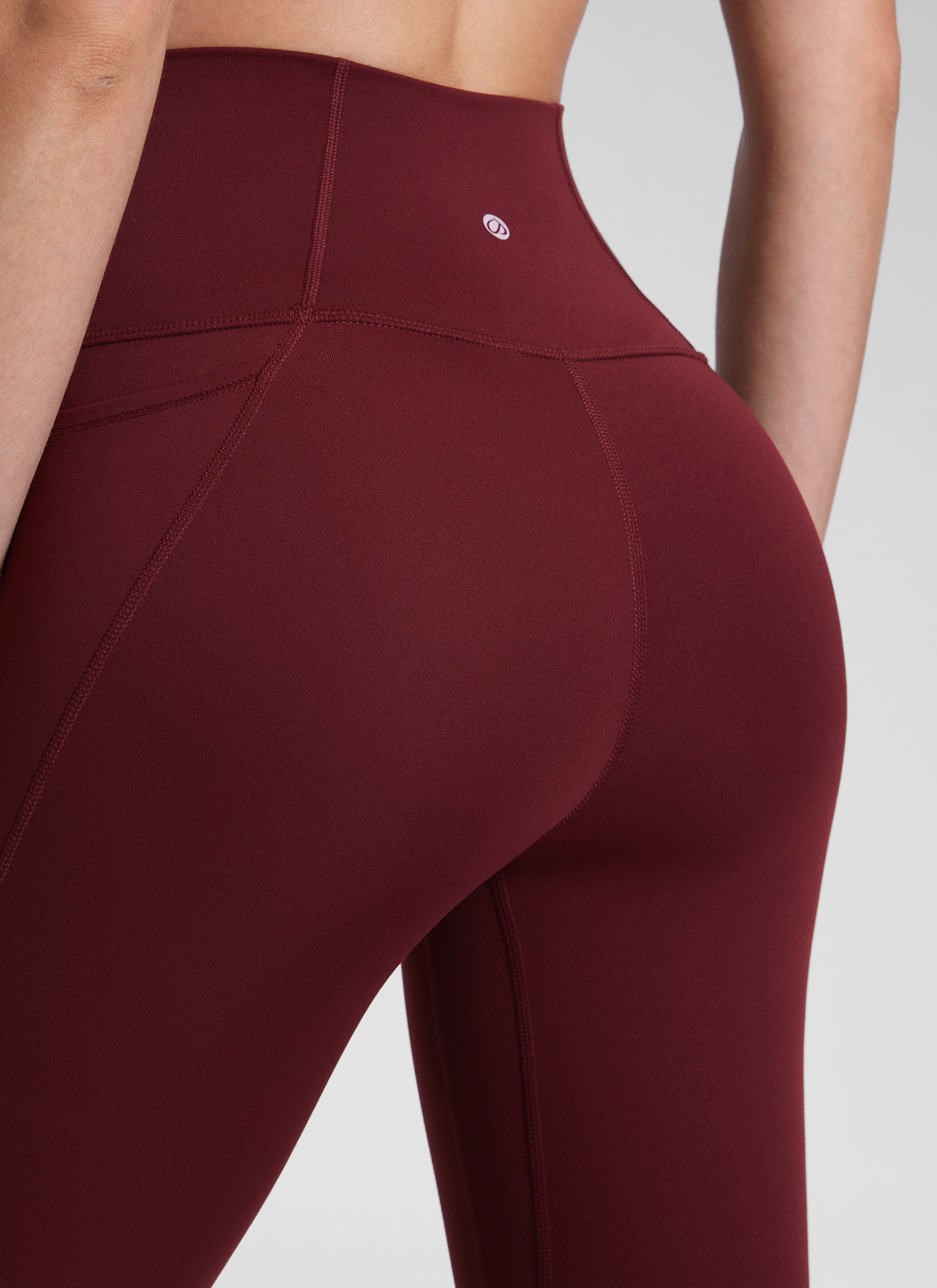 CRZ YOGA Women's Yoga Lounge High Rise Butterluxe Pocket Leggings 25'' Red Merlot