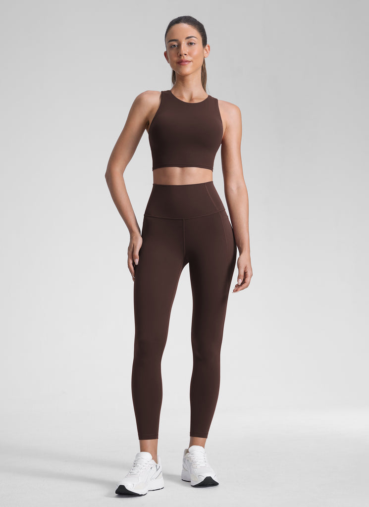 CRZ YOGA Women's Yoga Lounge High Rise Butterluxe Pocket Leggings 25'' Dark Forest Green