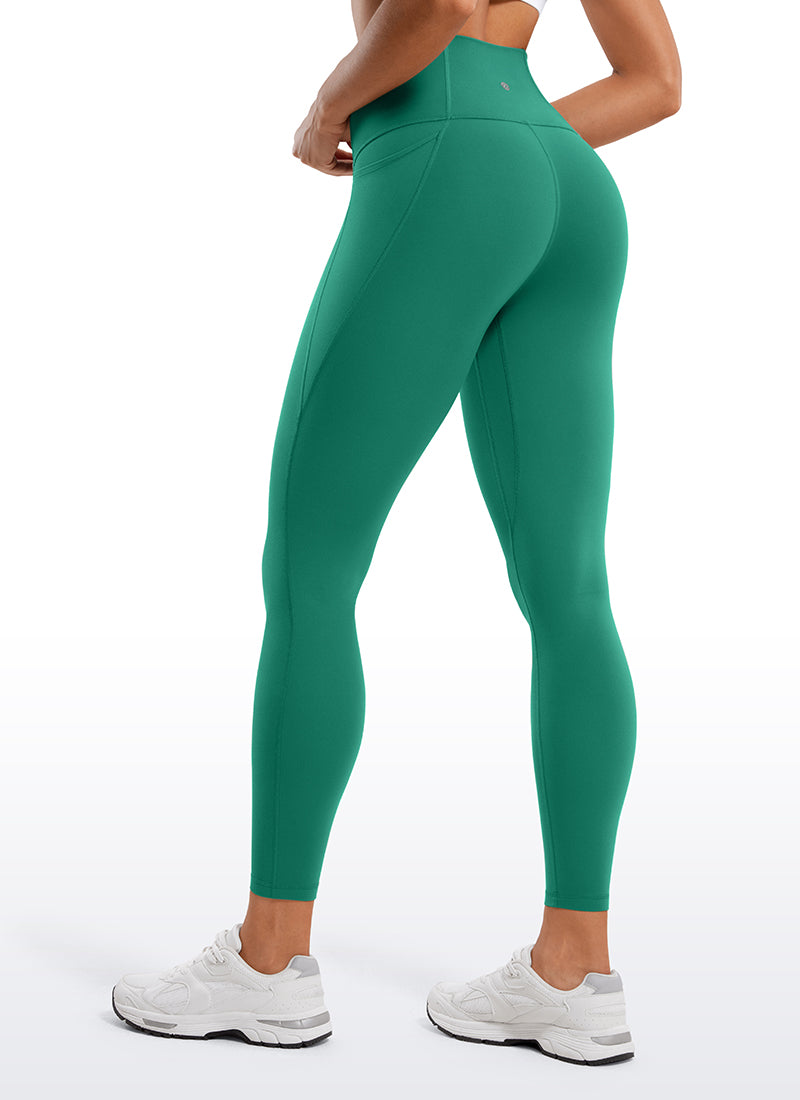 CRZ YOGA Women's Yoga Lounge High Rise Butterluxe Pocket Leggings 25'' Dark Forest Green