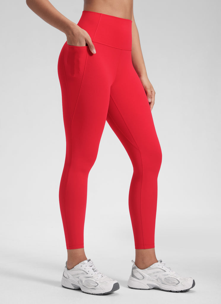 CRZ YOGA Women's Yoga Lounge High Rise Butterluxe Pocket Leggings 25'' Aurora Red