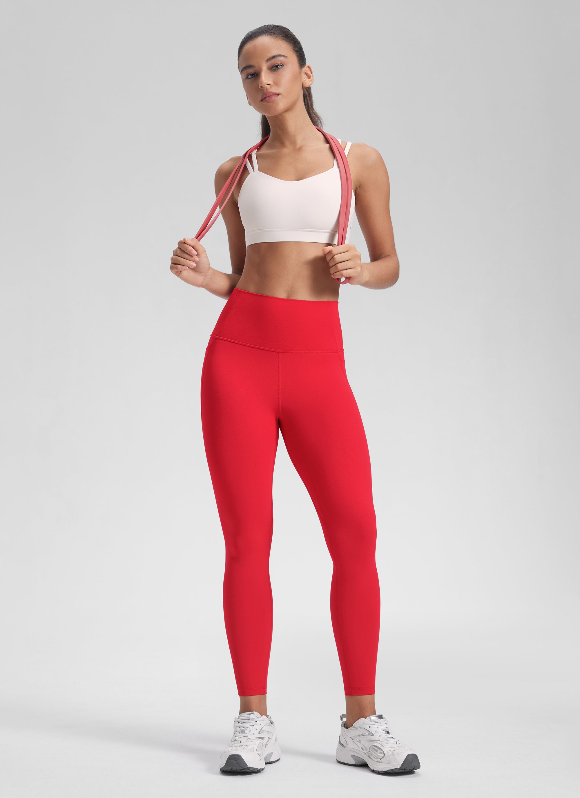 CRZ YOGA Women's Yoga Lounge High Rise Butterluxe Pocket Leggings 25'' Aurora Red