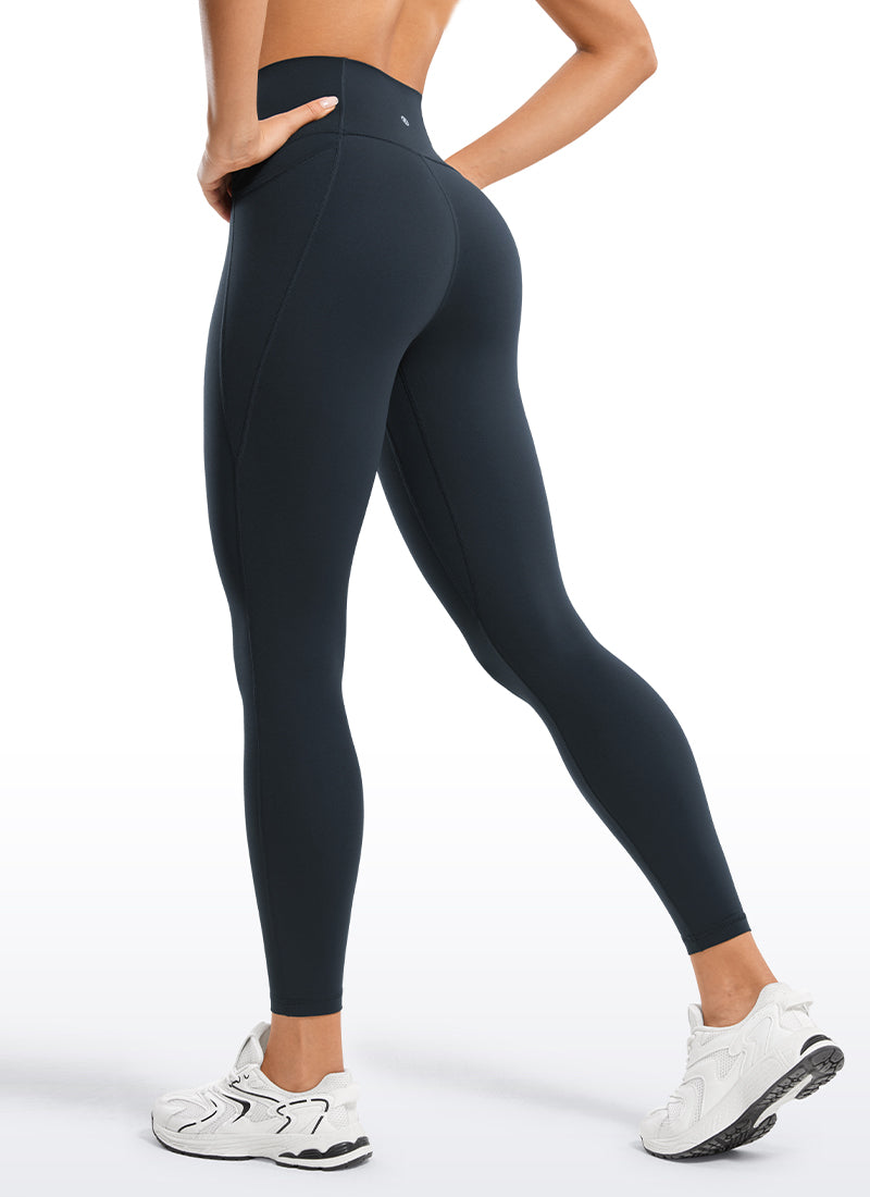 CRZ YOGA Women's Yoga Lounge High Rise Butterluxe Pocket Leggings 25'' Olive Green
