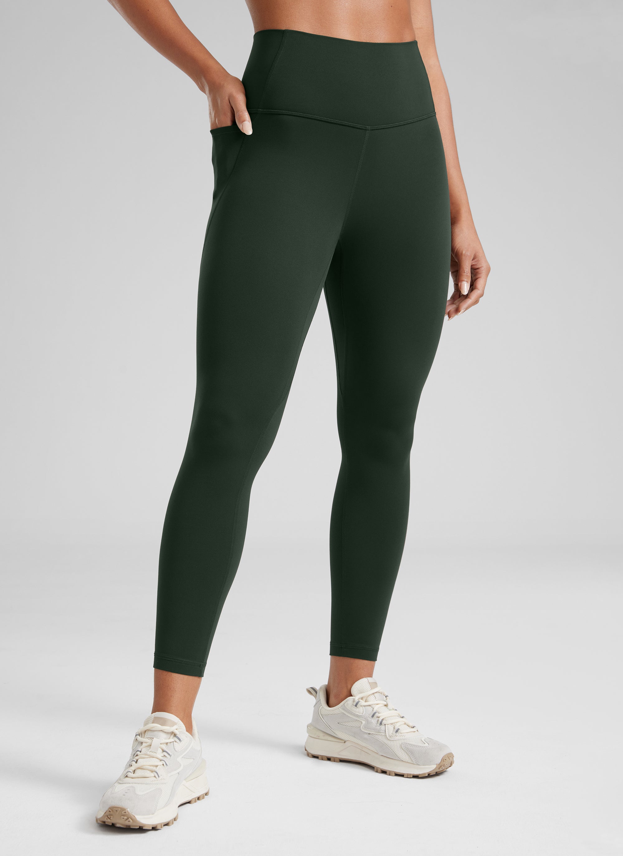 CRZ YOGA Women's Yoga Lounge High Rise Butterluxe Pocket Leggings 25'' Legend Green