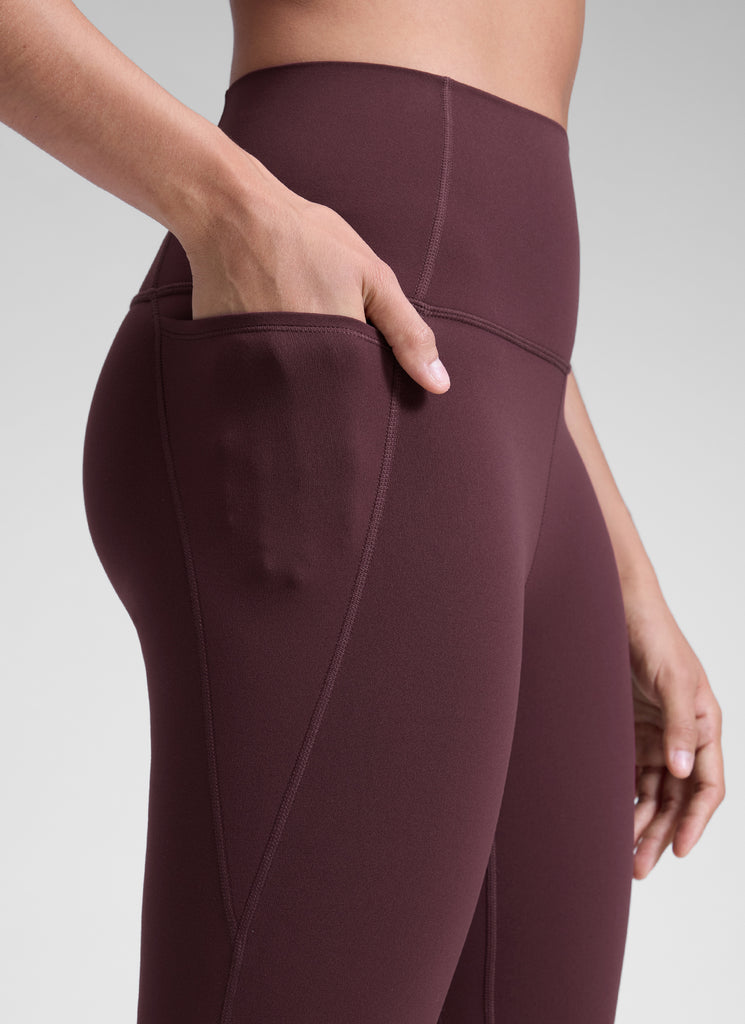 CRZ YOGA Women's Yoga Lounge High Rise Butterluxe Pocket Leggings 25'' Ripe Plum