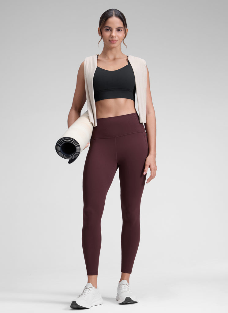 CRZ YOGA Women's Yoga Lounge High Rise Butterluxe Pocket Leggings 25'' Ripe Plum