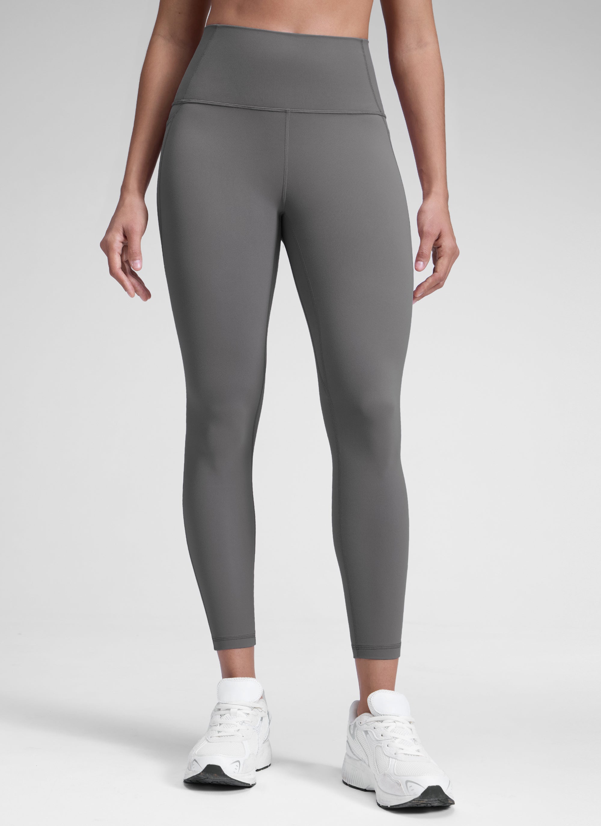 CRZ YOGA Women's Yoga Lounge High Rise Butterluxe Pocket Leggings 25'' Ash Grey