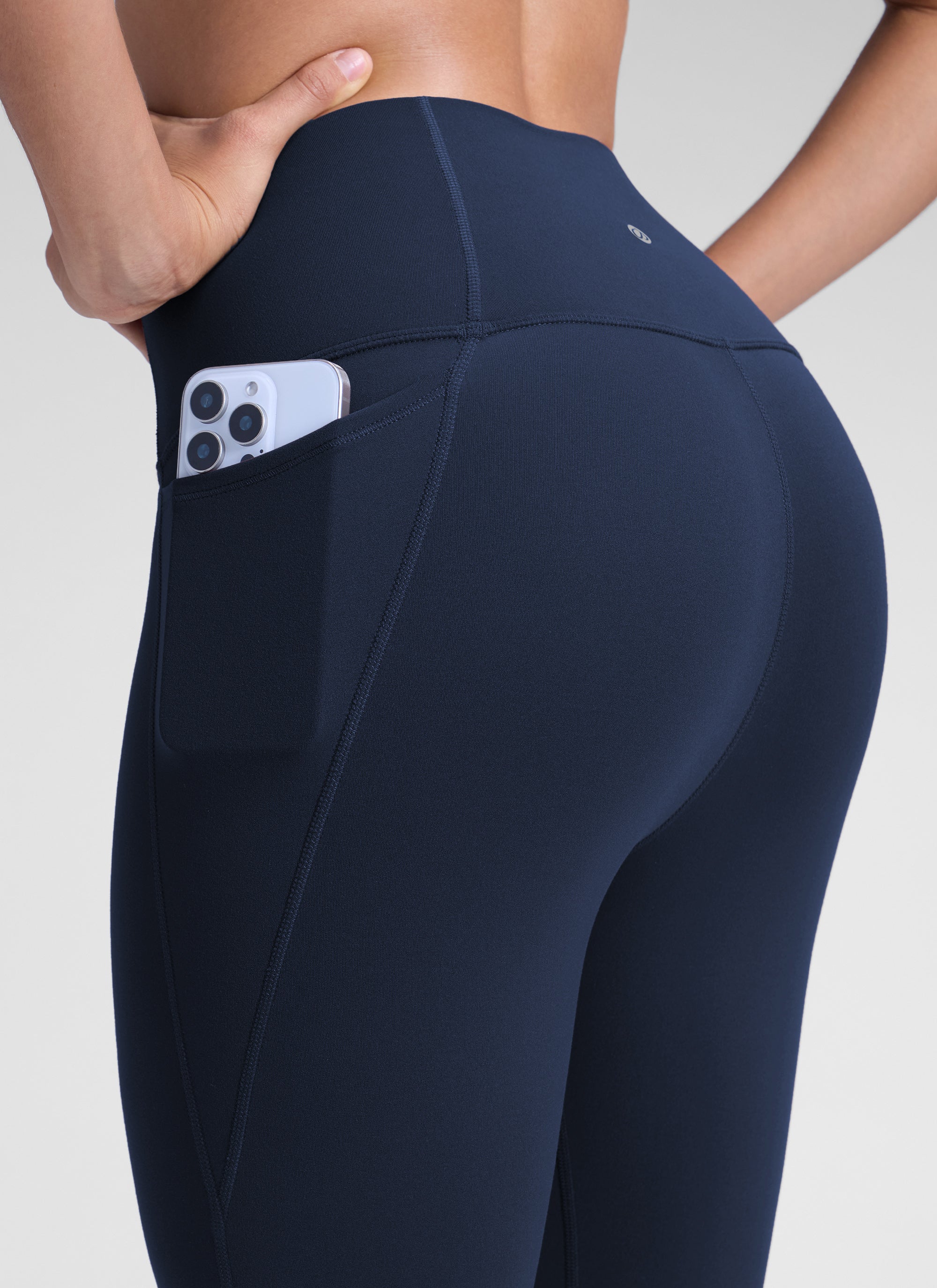 CRZ YOGA Women's Yoga Lounge High Rise Butterluxe Pocket Leggings 25'' Future Navy