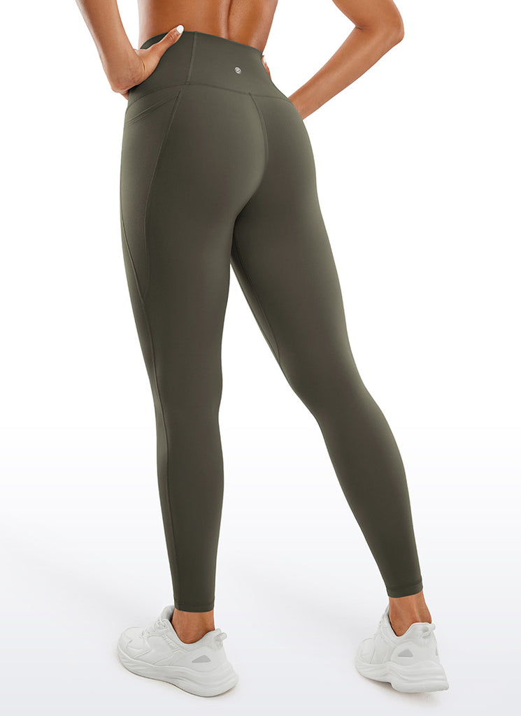 CRZ YOGA Womens Butterluxe Pockets Workout Leggings 28" Black Tie Dye Flowers