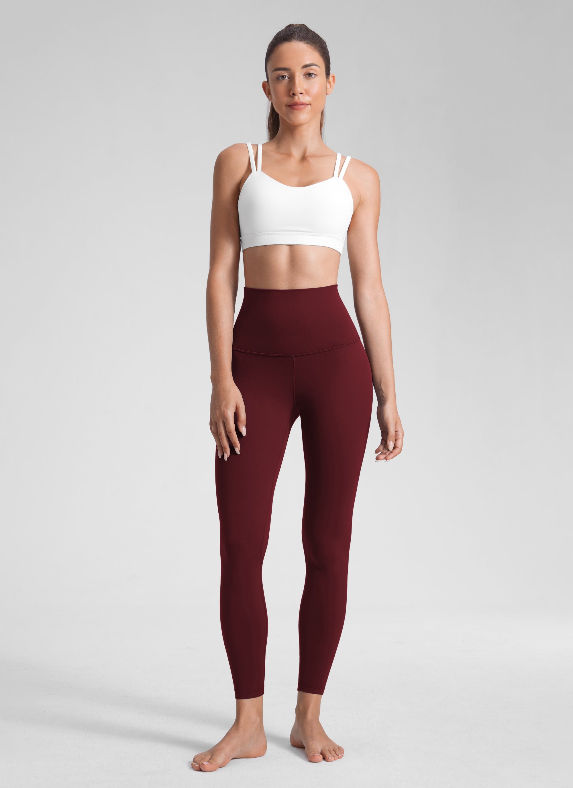 CRZ YOGA Women's Lounge Super High Rise Butterluxe Yoga Leggings 25'' Red Merlot