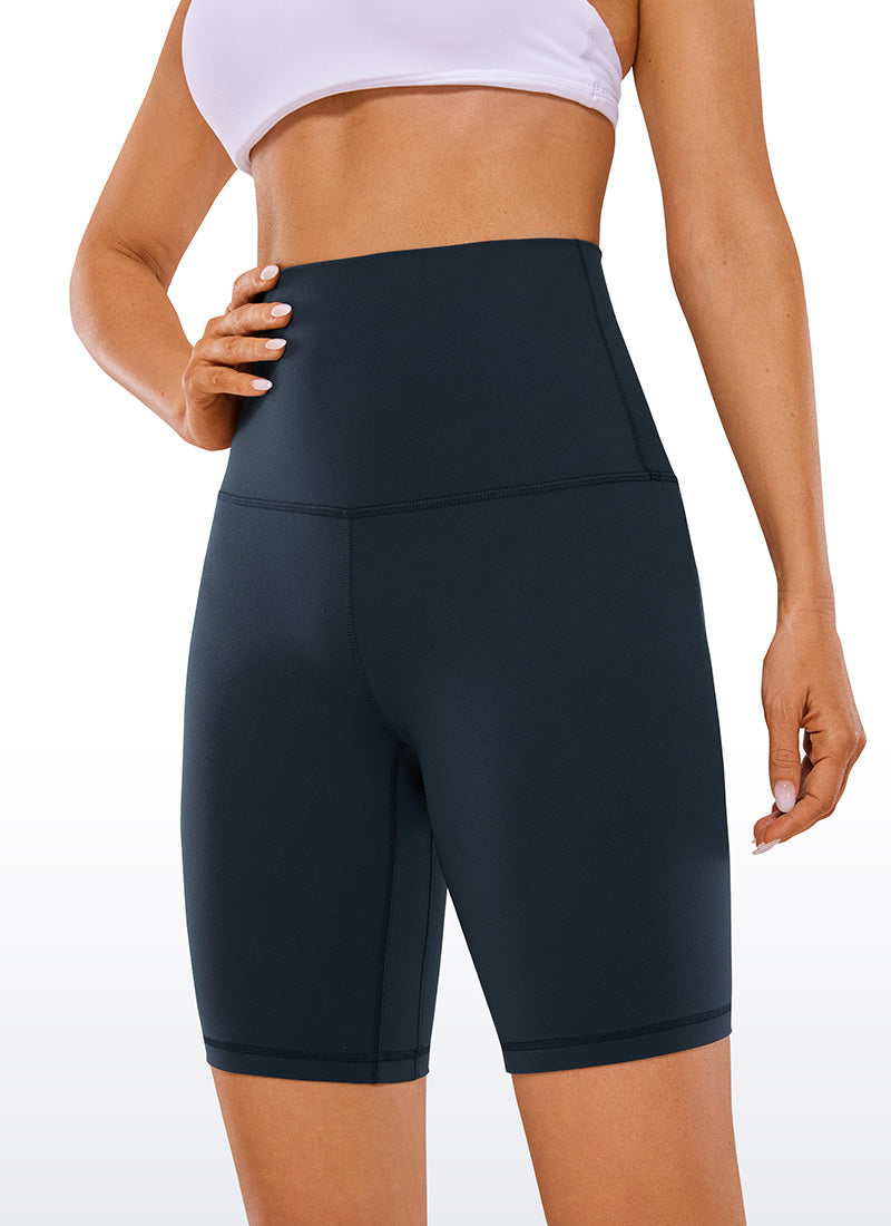CRZ YOGA Women's Yoga Super High Waist Butterluxe Shorts 8'' Twilight Blue