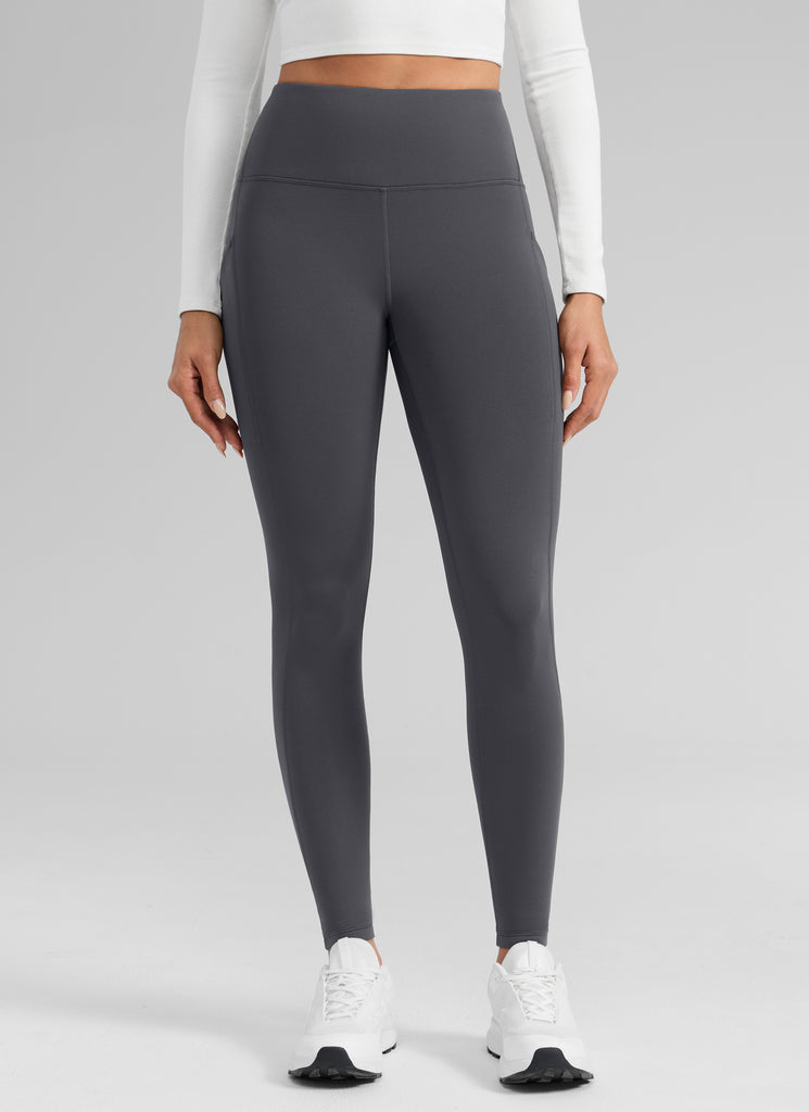 CRZ YOGA Women's Water-resistant Fleece Lined Pocket Leggings 28" Black
