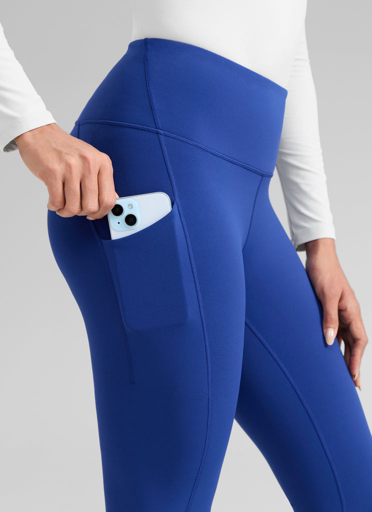 CRZ YOGA Women's Water-resistant Fleece Lined Pocket Leggings 28" Waves Blue
