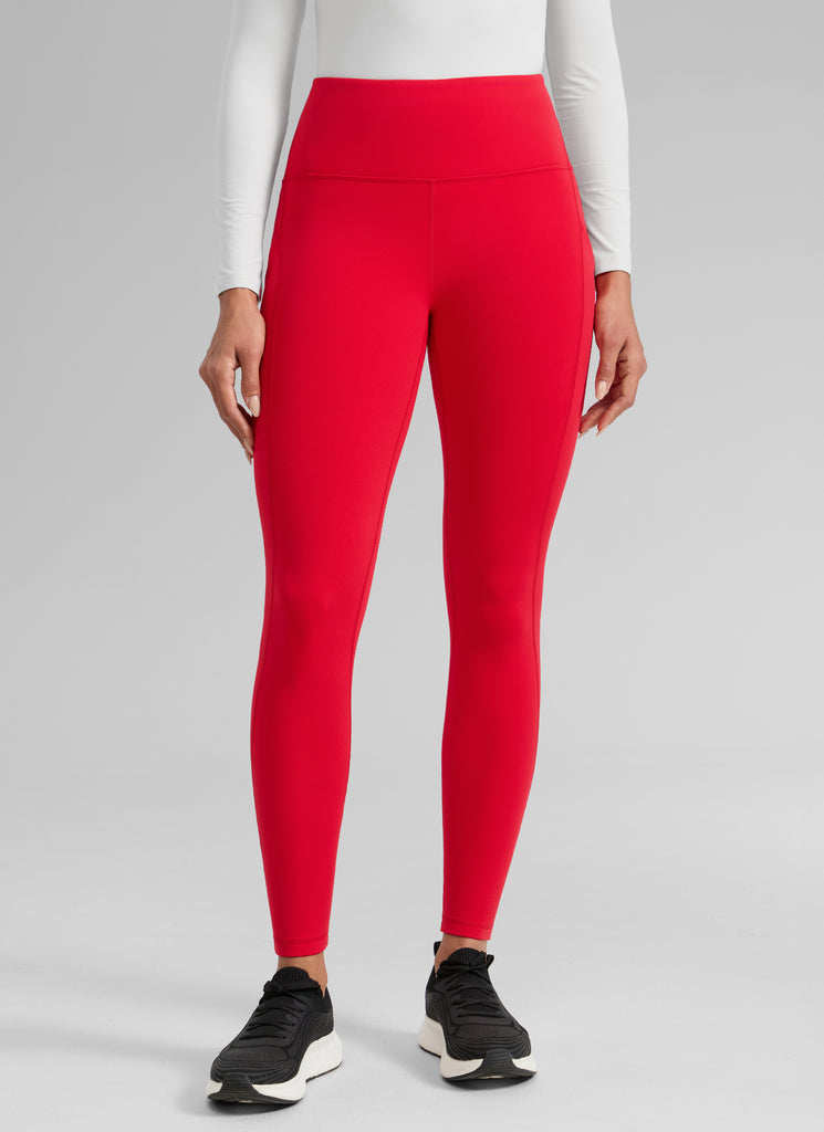 CRZ YOGA Women's Water-resistant Fleece Lined Pocket Leggings 28" Waves Blue