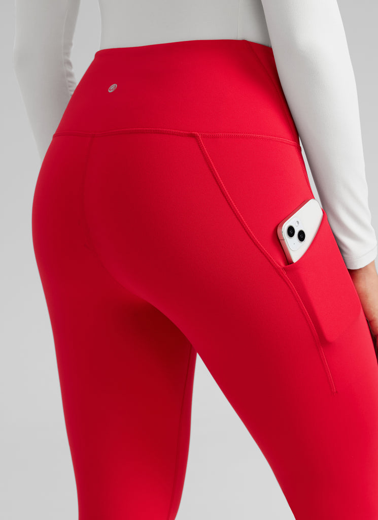 CRZ YOGA Women's Water-resistant Fleece Lined Pocket Leggings 28" Waves Blue