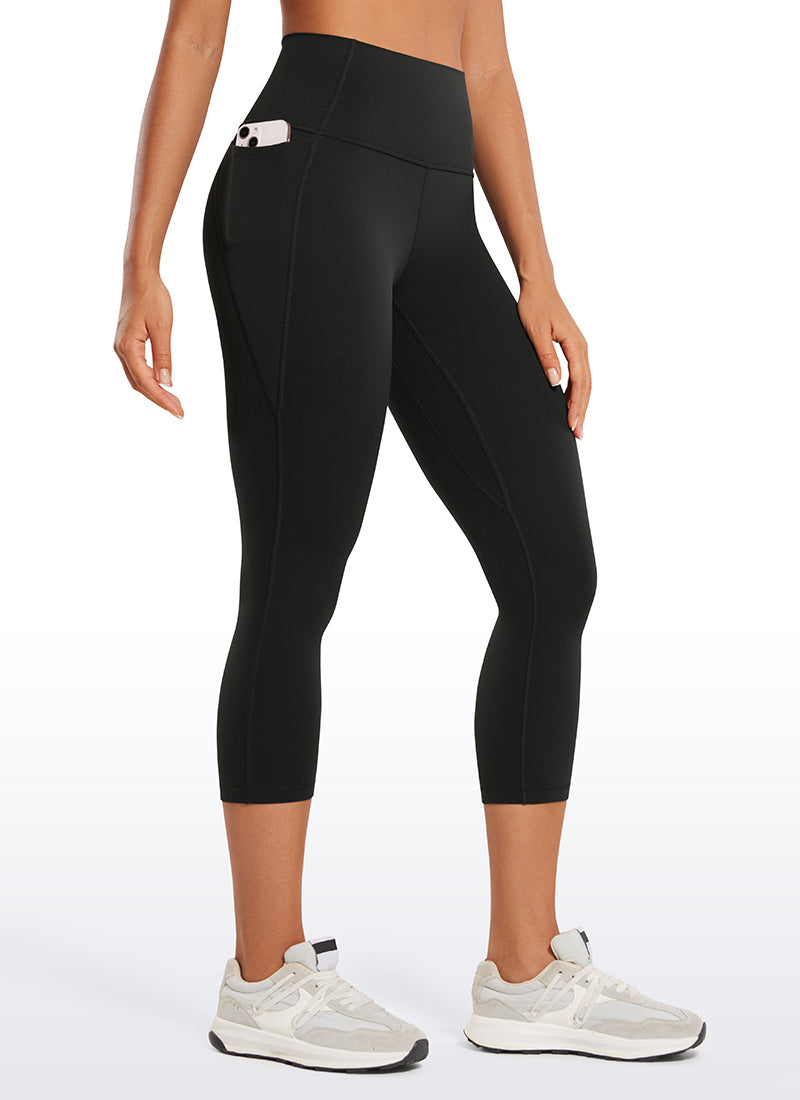 CRZ YOGA Women's Yoga High Rise Butterluxe Capri with Pockets 21'' Black