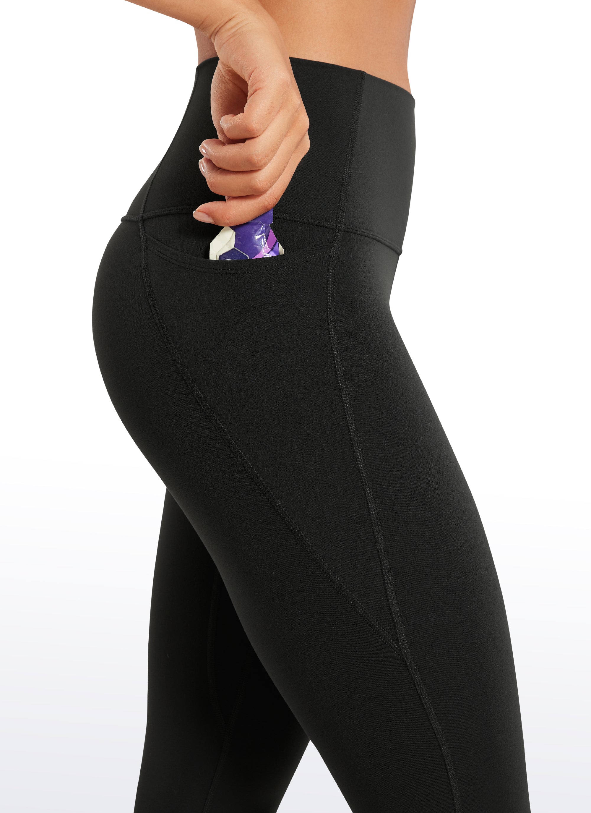 CRZ YOGA Women's Yoga High Rise Butterluxe Capri with Pockets 21'' Black