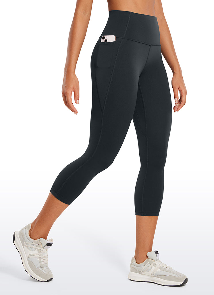 CRZ YOGA Women's Yoga High Rise Butterluxe Capri with Pockets 21'' Black