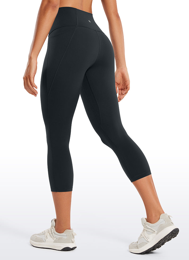 CRZ YOGA Women's Yoga High Rise Butterluxe Capri with Pockets 21'' Black
