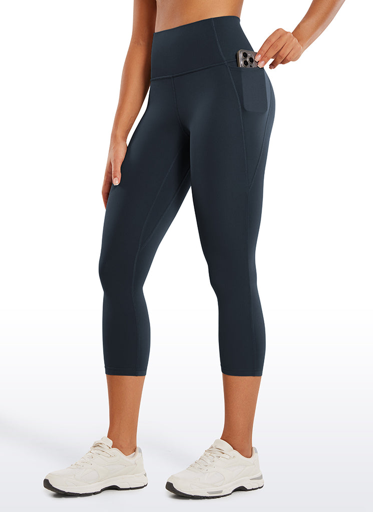 CRZ YOGA Women's Yoga High Rise Butterluxe Capri with Pockets 21'' Black