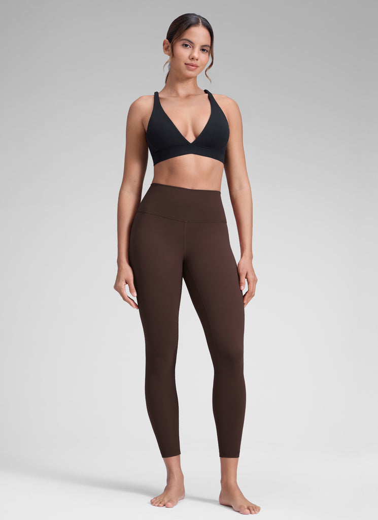 CRZ YOGA Women's Yoga Train High Rise Brushed Nakedfeel Leggings 25'' Hot Fudge Brown