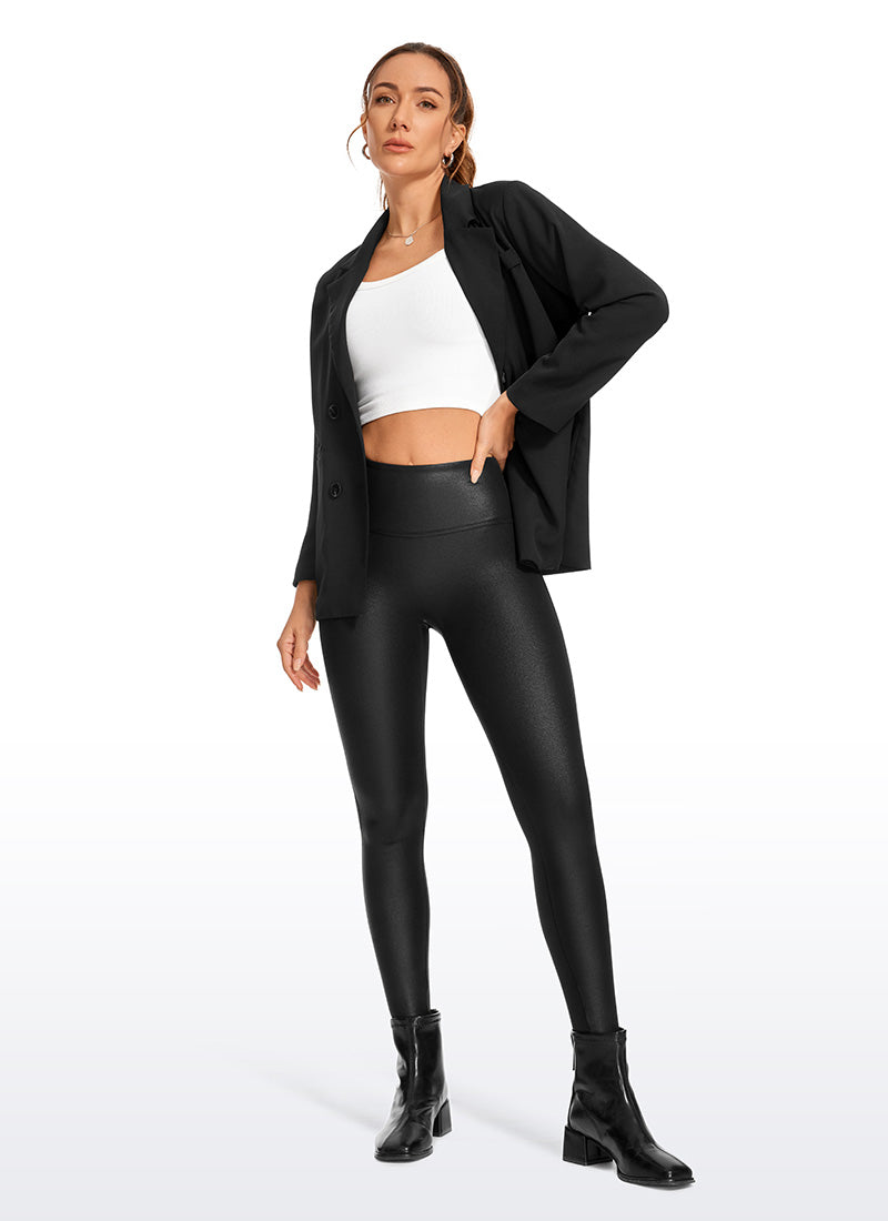 CRZ YOGA Women Butterluxe Matte Faux Leather No Front Seam