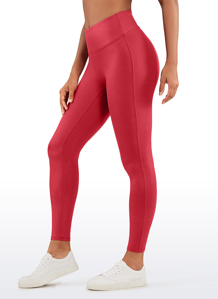 CRZ YOGA Women Butterluxe Matte Faux Leather No Front Seam Leggings 26.5'' FRENCH NAVY Classic Pattern