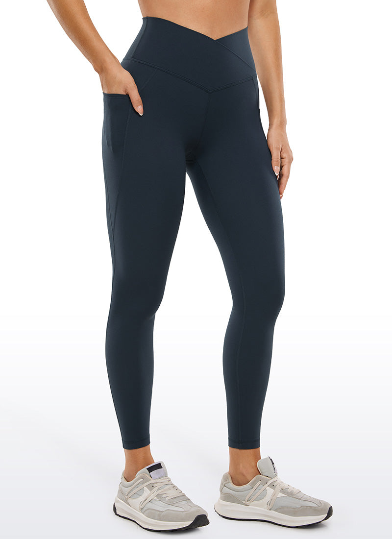 CRZ YOGA Butterluxe Womens Crossover Waist Leggings with Pockets 25