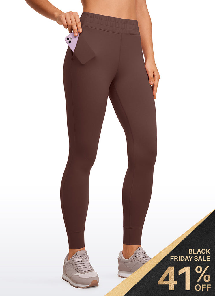 CRZ YOGA Womens Butterluxe High Waisted Joggers 27" with Pockets Taupe