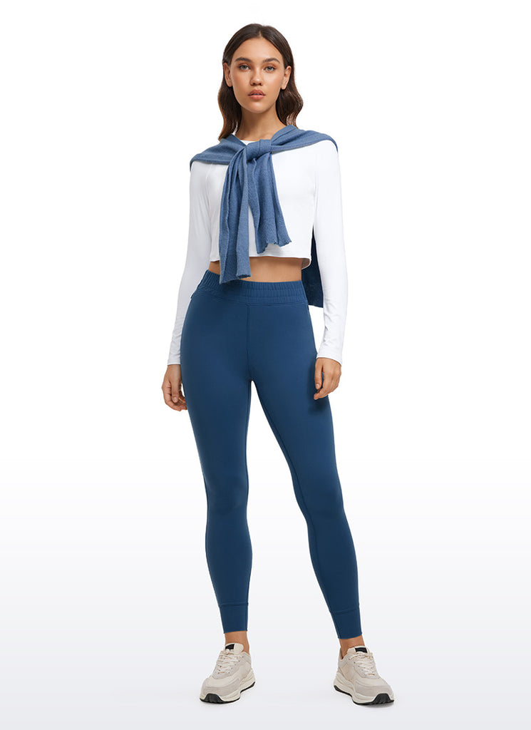 CRZ YOGA Womens Butterluxe High Waisted Joggers 27" with Pockets French Navy