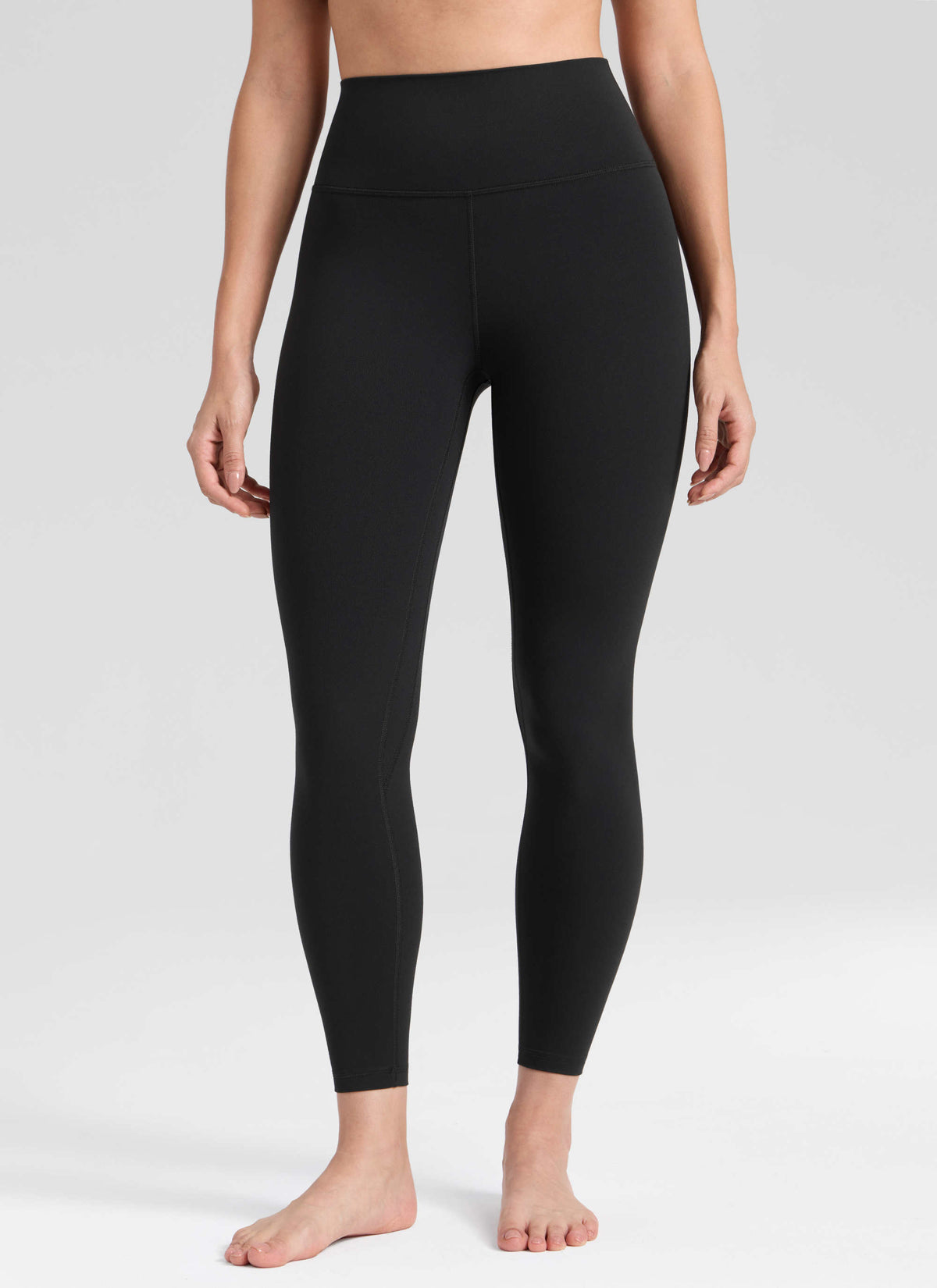 CRZ YOGA Women's Workout High Rise Butterlift Yoga Leggings 25'' Black @model_info:Bruna