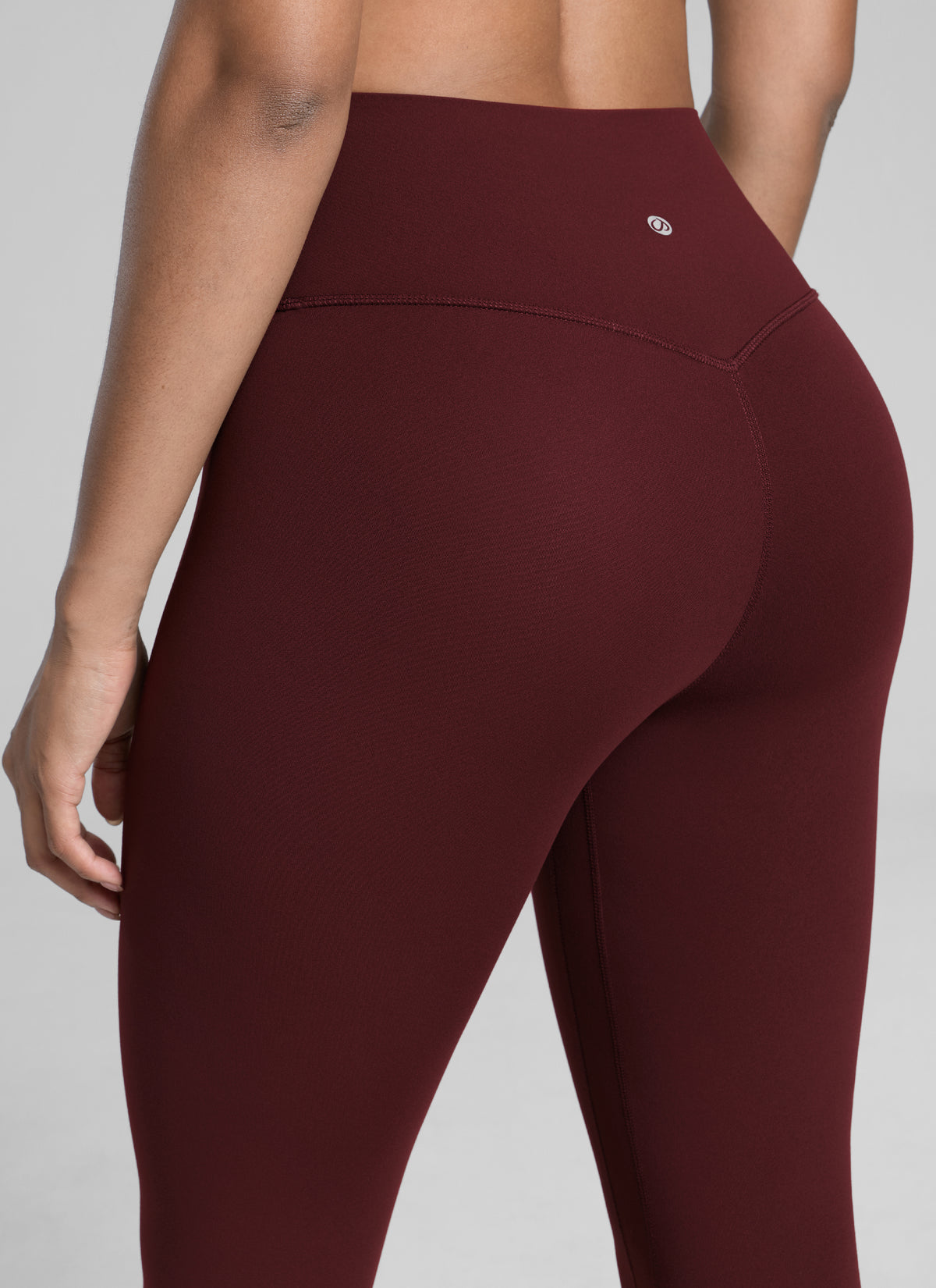CRZ YOGA Women's Workout High Rise Butterlift Yoga Leggings 25'' Red Merlot @model_info:Barbara