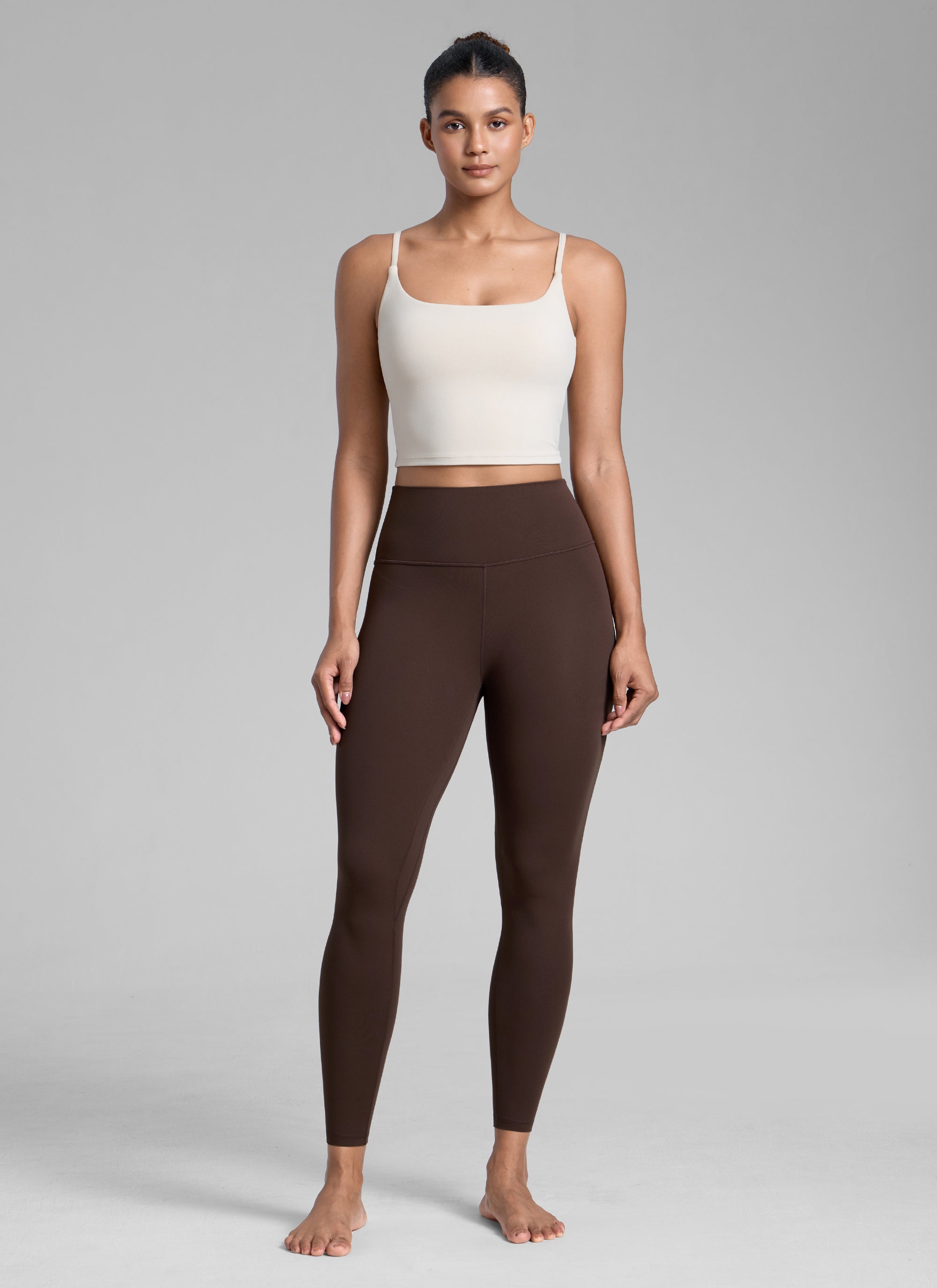 CRZ YOGA Women's Workout High Rise Butterlift Yoga Leggings 25'' Hot Fudge Brown
