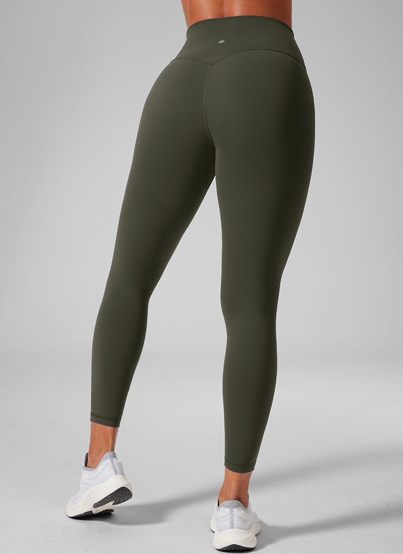 CRZ YOGA Women's Workout High Rise Butterlift Yoga Leggings 25'' Olive Green