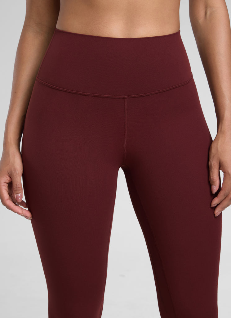 CRZ YOGA Women's High Waisted Capris Workout Leggings 23" Red Merlot
