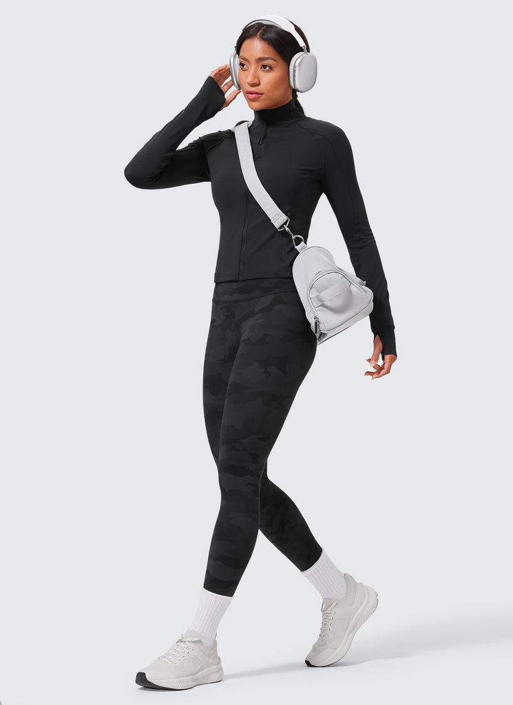 CRZ YOGA Women's Workout High Rise Butterlift Yoga Leggings 28'' Mysterious Grey