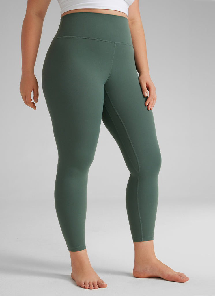 CRZ YOGA Women Butterluxe High Waisted Double seamed Yoga Leggings 25" Olive Green