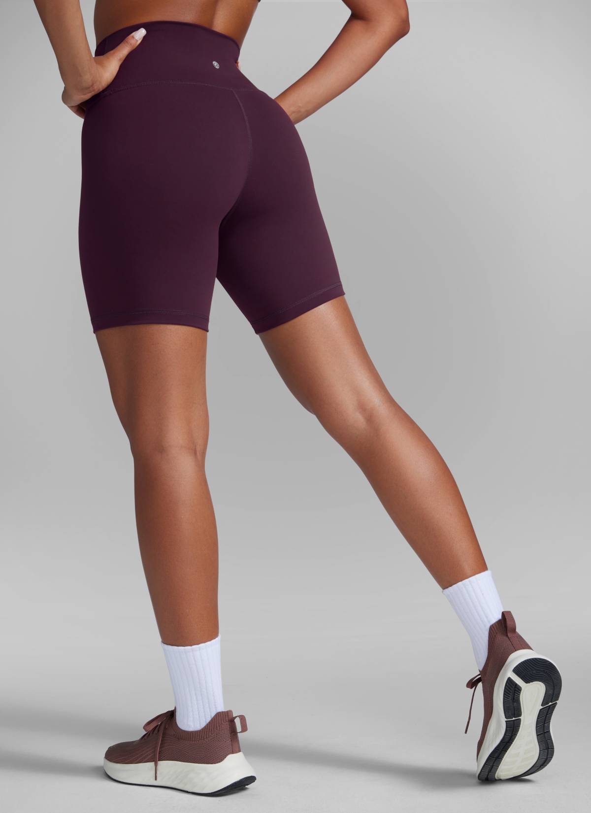 CRZ YOGA Women's Workout High Rise Biker Shorts Butterbreeze Shorts 6'' Deep Purple @model_info:Crystal