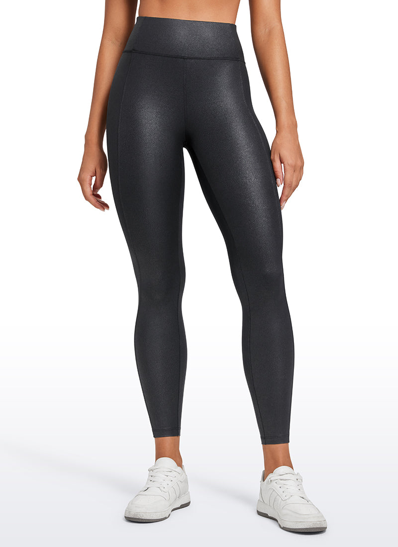 CRZ YOGA Butterluxe Women Matte Faux Leather Leggings Back Pockets